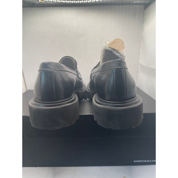 AllSaints Lola WF0052Z Penny Loafers Women 8 Black Leather Slip On Shoes WF0052Z - Picture 4 of 10